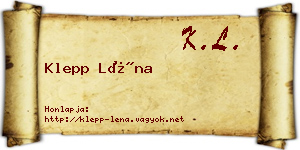 Klepp Léna névjegykártya